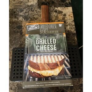 Grilled‎ Cheese Basket Non-Stick For Grill Or Campfire Recipe Book NEW